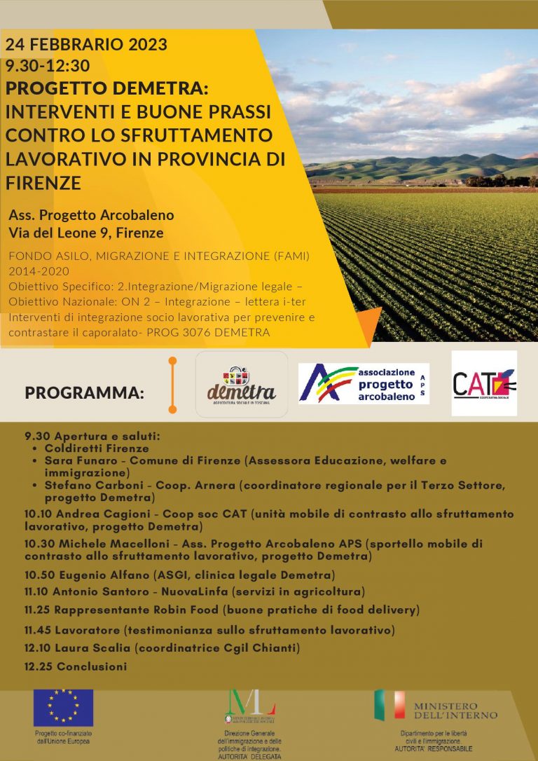 Evento Finale Progetto Demetra Firenze Febbraio Osservatorio Interventi Tratta